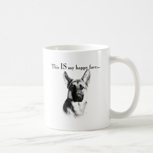 German Shepherd Happy Face Kaffeetasse (Rechts)