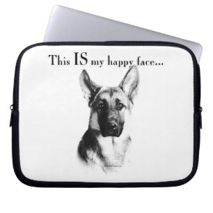 German Shepherd Happy Face Laptopschutzhülle