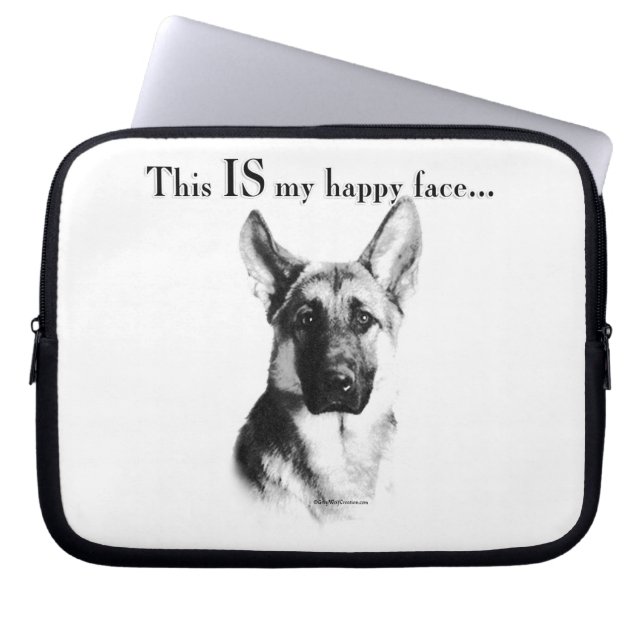 German Shepherd Happy Face Laptopschutzhülle (Vorderseite)
