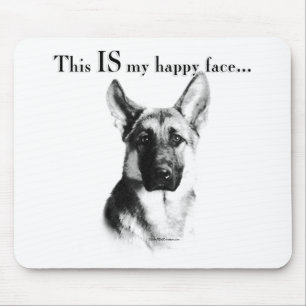 German Shepherd Happy Face Mousepad