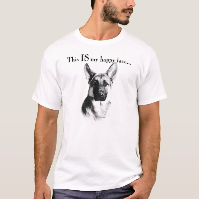 German Shepherd Happy Face T-Shirt (Vorderseite)