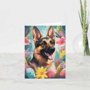 German Shepherd Happy Oaster Karte