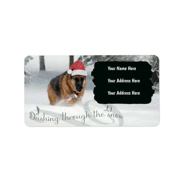 German Shepherd Holiday Adressaufkleber (Vorne)