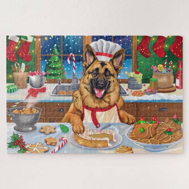 German Shepherd Holiday Baking: Festliche Weihnach (Horizontal)