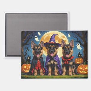 German Shepherd Hunde Pumpkin Halloween Funny Magnet