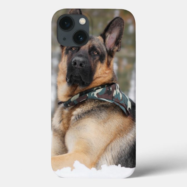 German Shepherd In Snow Case-Mate iPhone Hülle (Rückseite)