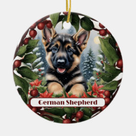 German Shepherd Joy: Weihnachten individuell gesta Keramik Ornament