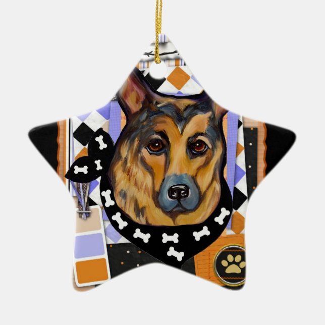 GERMAN SHEPHERD KERAMIKORNAMENT (Vorne)