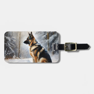 German Shepherd Let It Snow Weihnachten Gepäckanhänger