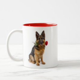 German Shepherd Love Zweifarbige Tasse