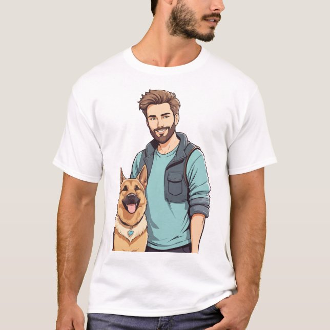 German Shepherd Lover Trendy T - Shirt (Vorderseite)