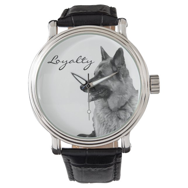 German Shepherd Loyalty Watch Armbanduhr (Vorderseite)