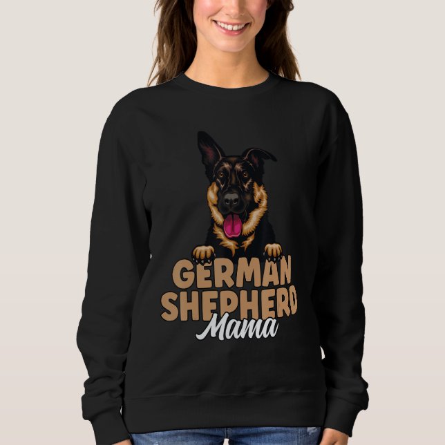 German Shepherd Mama Black and Tan German Shepherd Sweatshirt (Vorderseite)