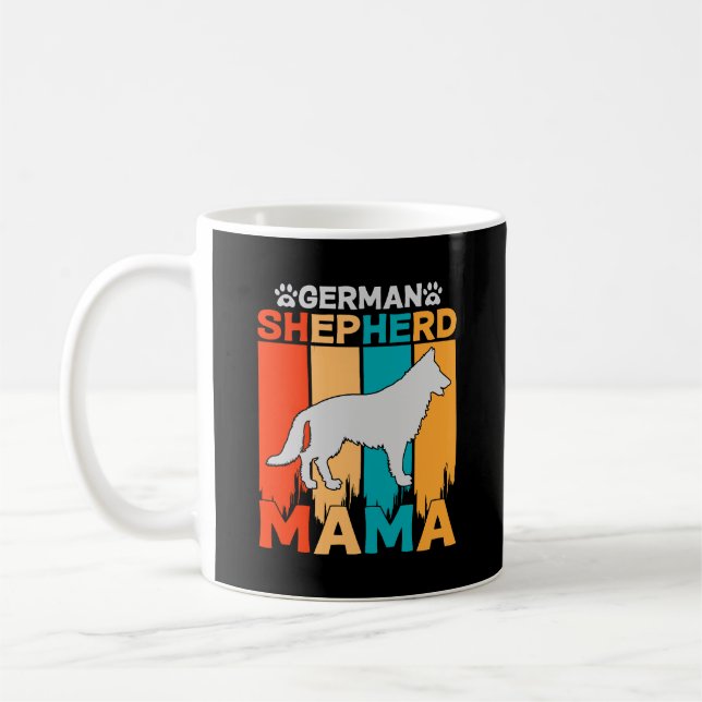 German Shepherd MAMA, Blue Brown Kaffeetasse (Links)