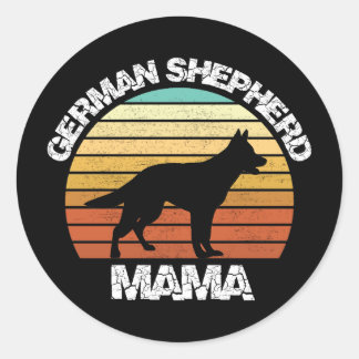 german shepherd mama Shirt - shepherd dog gift Runder Aufkleber