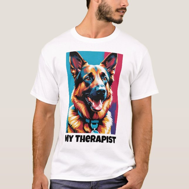 German Shepherd - Mein Therapeut T-Shirt (Vorderseite)
