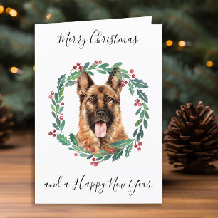 German Shepherd Merry Christmas Trendy Dog Feiertagskarte