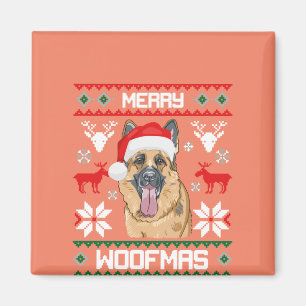 German Shepherd Merry Woofmas Sweatshirt Weihnacht Magnet