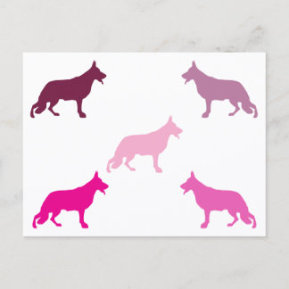 German Shepherd minimal pattern magenta  Postkarte