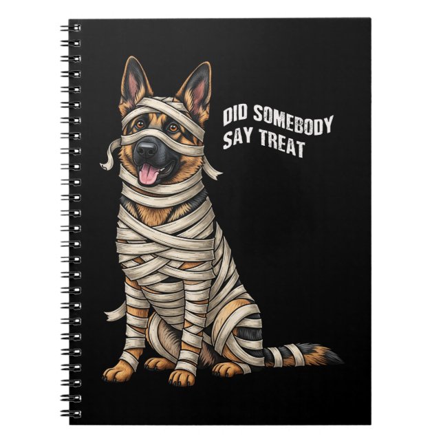 German Shepherd Mummy Halloween Dog Notizblock (Vorderseite)