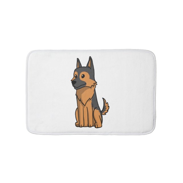German Shepherd Niedlich Cartoon Badematte (Vorderseite)
