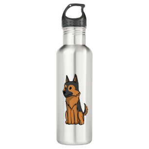 German Shepherd Niedlich Cartoon Edelstahlflasche