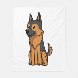 German Shepherd Niedlich Cartoon Fleecedecke