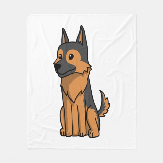 German Shepherd Niedlich Cartoon Fleecedecke (Vorderseite)