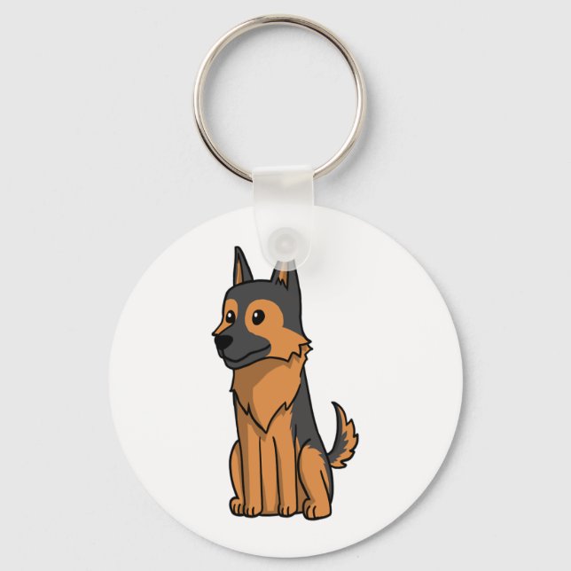 German Shepherd Niedlich Cartoon Schlüsselanhänger (Vorderseite)