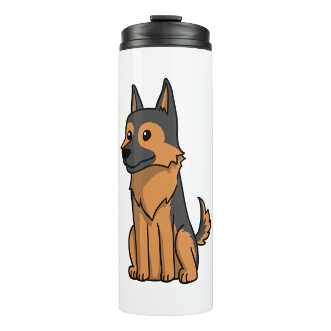 German Shepherd Niedlich Cartoon Thermosbecher (Vorderseite)