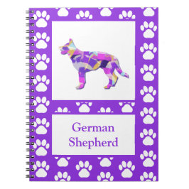 German Shepherd Niedlich Pet Silhouette Lila PY&B Notizblock