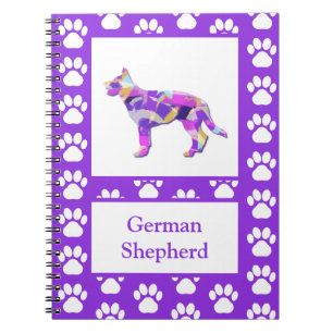 German Shepherd Niedlich Pet Silhouette Lila PY&B Notizblock