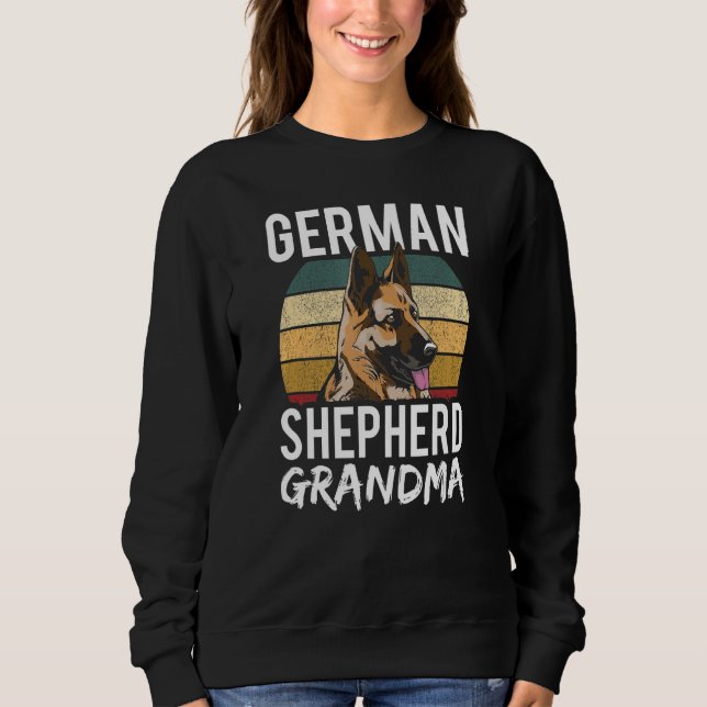 German Shepherd Oma Dog Breed Puppy Lover Gran Sweatshirt (Vorderseite)
