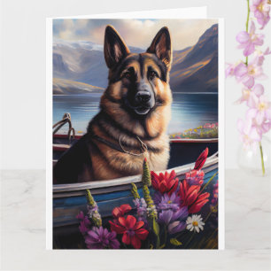 German Shepherd on a Paddle: Ein Landschaftliches  Karte