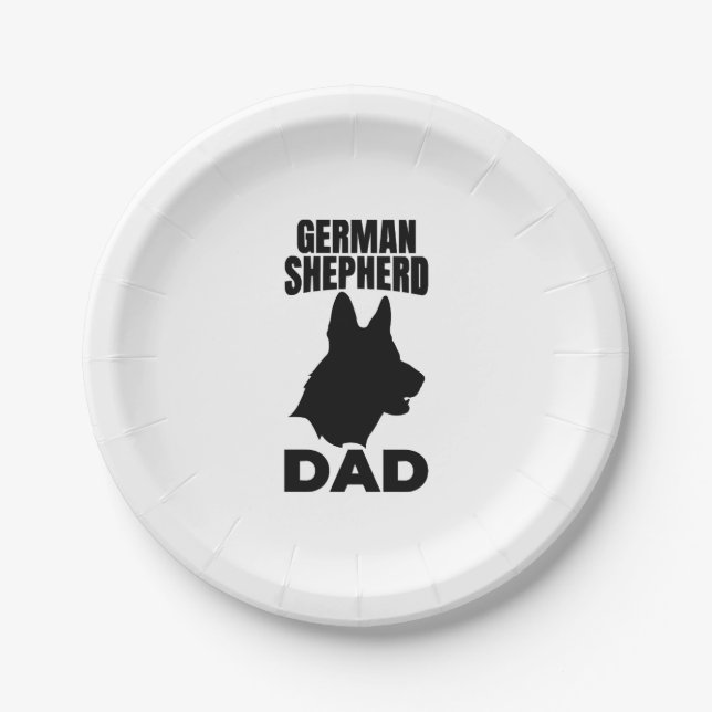 German Shepherd Papa Pappteller (Vorderseite)