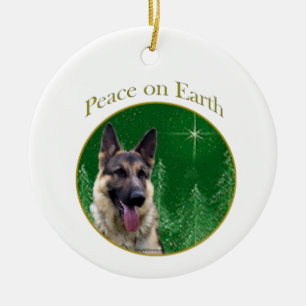 German Shepherd Peace Keramik Ornament