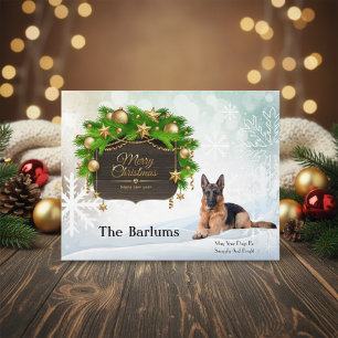 German Shepherd Personalisiert Weihnachtsgrüße Feiertagspostkarte
