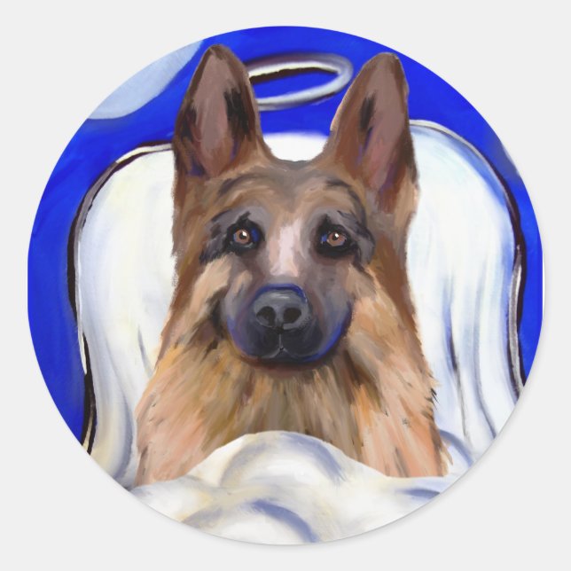 German Shepherd PET ANGEL Runder Aufkleber (Vorderseite)