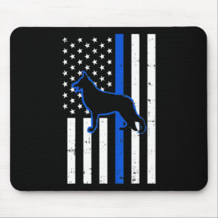 German Shepherd Police Dog K9 Patriotic Mousepad