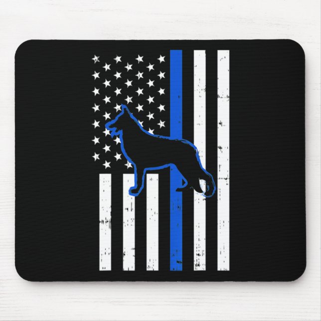German Shepherd Police Dog K9 Patriotic Mousepad (Vorne)