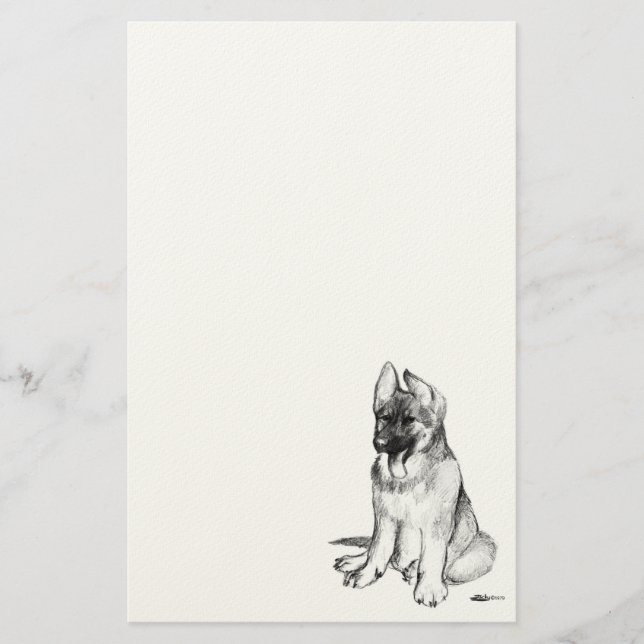German Shepherd Puppy Briefpapier (Vorderseite)