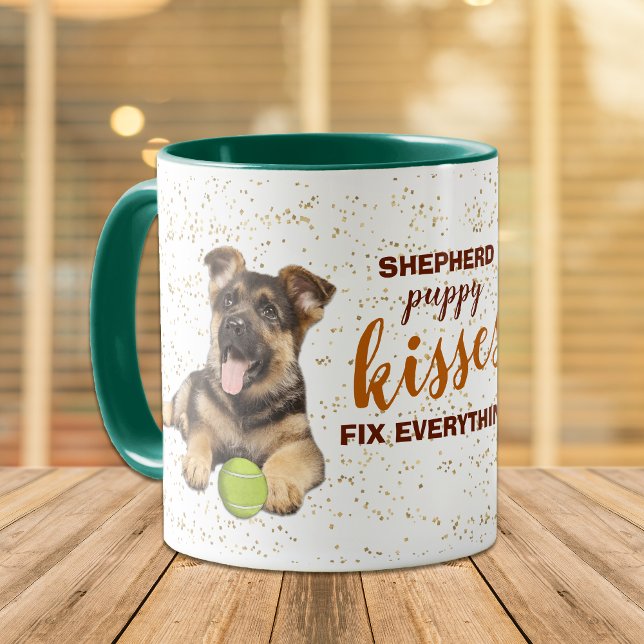 German Shepherd Puppy Kisses Fix Tasse (Von Creator hochgeladen)