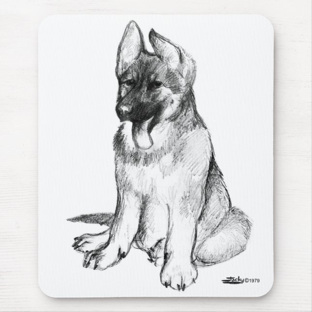 German Shepherd Puppy Mousepad (Vorne)