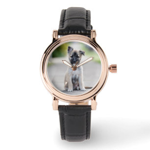 German Shepherd Puppy on Footpath Armbanduhr
