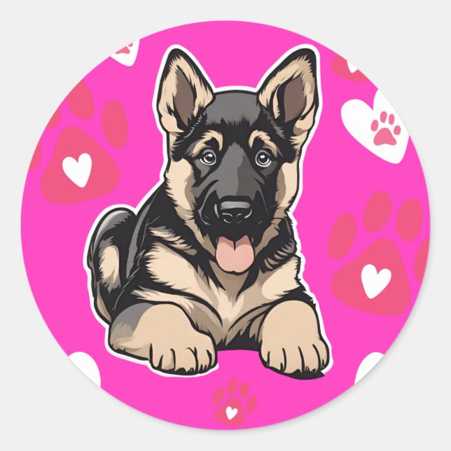 German Shepherd Puppy Stickers (Vorderseite)