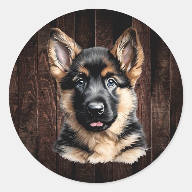 German Shepherd Puppy Stickers (Vorderseite)