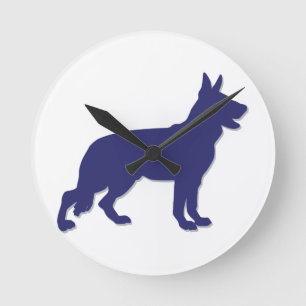 German Shepherd Runde Wanduhr
