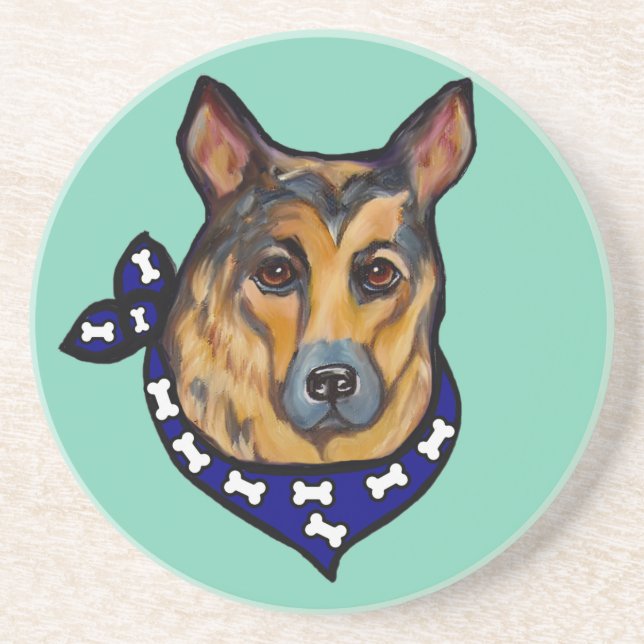 GERMAN SHEPHERD SANDSTEIN UNTERSETZER (Vorne)