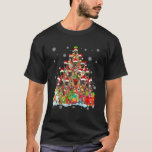 German Shepherd Santa Christmas Tree Lights Pajama T-Shirt<br><div class="desc">Deutscher Schäferhund Weihnachtsbaum Lichter Pajamas Dog Xmas</div>