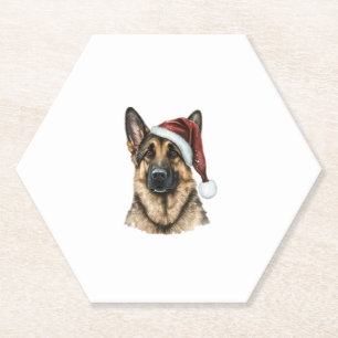 German Shepherd Santa Claus Dog Weihnachten Untersetzer